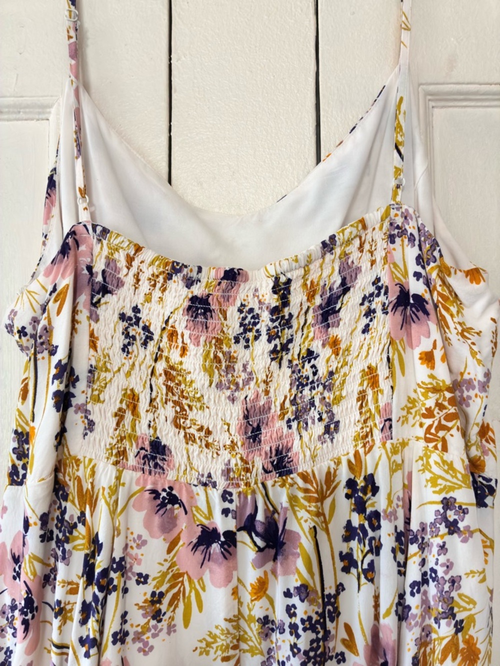 Old Navy Floral Flare Skirt Sundress Ivory Size XL - Picture 5 of 7